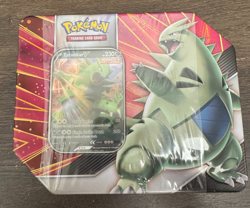 POKEMON TRADING CARD GAME TYRANITAR V STRIKERS TIN FACTORY SEALED EVOLVING SKIES 820650809552 - Image 1