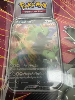 POKEMON TRADING CARD GAME TYRANITAR V STRIKERS TIN FACTORY SEALED EVOLVING SKIES 820650809552 - Image 2