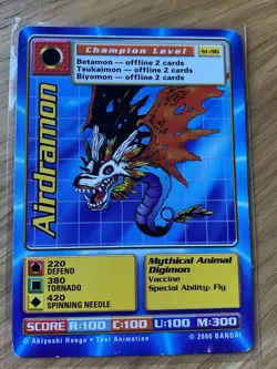 DIGIMON ST-96 Airdramon Swedish Promo Card TCG Rare Bandai Played - Image 1