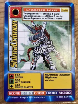 DIGIMON ST-76 ShimaUnimon Swedish Promo Card TCG Rare Bandai Played - Image 1