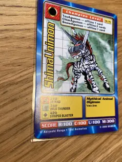 DIGIMON ST-76 ShimaUnimon Swedish Promo Card TCG Rare Bandai Played - Image 2