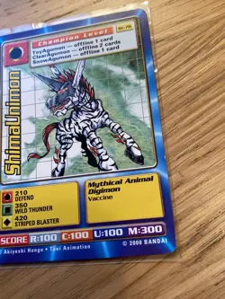 DIGIMON ST-76 ShimaUnimon Swedish Promo Card TCG Rare Bandai Played - Image 3