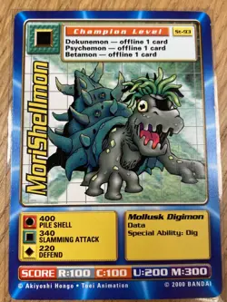DIGIMON ST-93 MoriShellmon Swedish Promo Card TCG Rare Bandai LP - Image 1