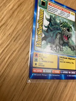 DIGIMON ST-93 MoriShellmon Swedish Promo Card TCG Rare Bandai LP - Image 2