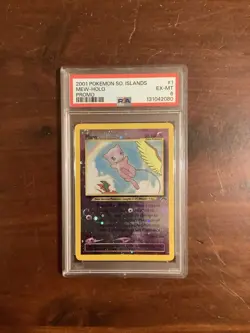 Mew Southern Islands 1/18 Promo 2001 Holo Foil Pokemon Card WOTC Graded PSA 6 - Image 3