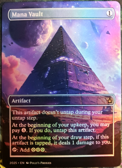 Mana Vault FOIL Proxy Playtest Card with Custom SPACE Sci-Fi Fantasy Art Design - Image 1