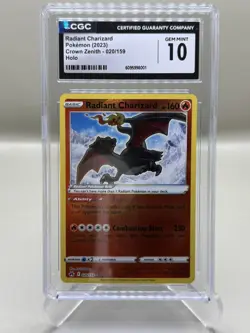Pokemon Radiant Charizard Holo Rare Card CGC 10 Gem Mint 020/159 Crown Zenith - Image 1