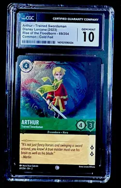 CGC 10 Arthur 69/204 Cold Foil Rise Of The Floodborn Disney Lorcana Graded Card - Image 1