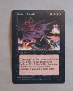 MTG HELLFIRE, INFERNAL FIRE, FUOCO INFERNALE, ITALIAN LEGENDS, NEAR MINT - Image 1
