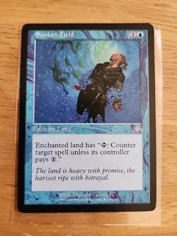 Sunken Field - Prophecy - MTG Magic - Uncommon - Blue Enchant Land - Image 1
