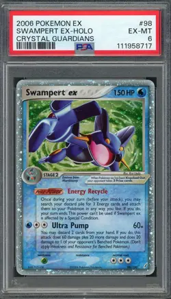 PSA 6 Swampert ex Crystal Guardians 98/100 Holo Pokemon Card B5 - Image 1