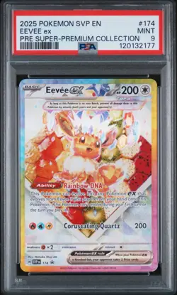 2025 POKEMON SVP EN-SV BLACK STAR PROMO #174 EEVEE EX PSA 9 - Image 1