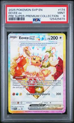 2025 POKEMON SVP EN-SV BLACK STAR PROMO #174 EEVEE EX PSA 9 - Image 1
