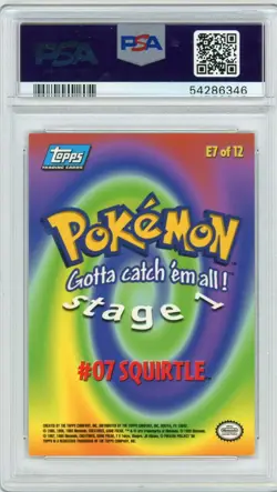 1999 TOPPS POKEMON #E7 SQUIRTLE MOVIE EDITION PSA 8 NEAR MINT MINT - Image 2