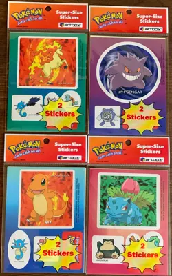 NEW & SEALED Vintage 1999 POKEMON SUPER SIZE STICKERS 4 Different Packs ARTBOX - Image 1