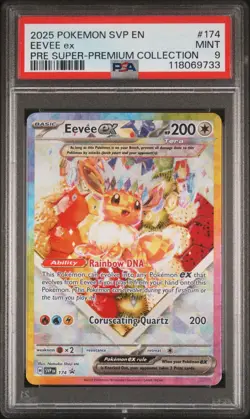 2025 POKEMON SVP EN-SV BLACK STAR PROMO #174 EEVEE EX PSA 9 - Image 1