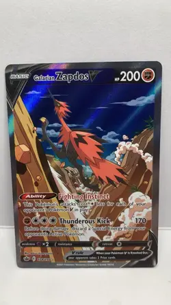 Galarian Zapdos V 174/198 Pokemon Sword & Shield Chilling Reign Alt Art TCG NM - Image 1