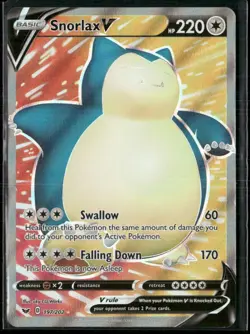2020 Pokemon TCG Snorlax V Full Art Ultra Rare 197/202 Sword & Shield - Image 1
