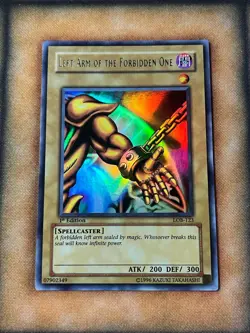 Yugioh Left Arm of the Forbidden One LOB-123 1st Edition Asian English - Image 1
