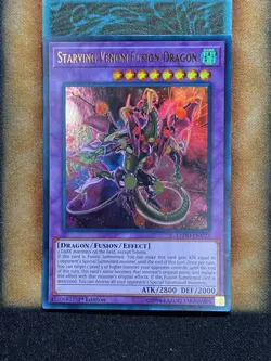 Yugioh Starving Venom Fusion Dragon LEDD-ENC25 Ultra Rare 1st Ed LP - Image 1