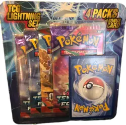 Pokemon TCG Lightning Set 4 Packs + 1 Bonus Card! Brand New/Sea - Image 1