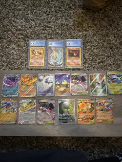 Lot Of 16 Pokemon Cards Secret Rares And Ex Cards And Graded Vintage Cards - Image 1