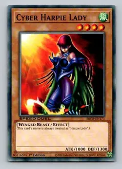 2020 Yugioh Cyber Harpie Lady SBCB-EN173 1st Edition Common - Image 1