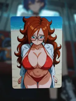 Android 21 Dragon Ball FighterZ Anime Waifu Sexy Goddess Doujin Lewd Hentai Card - Image 1