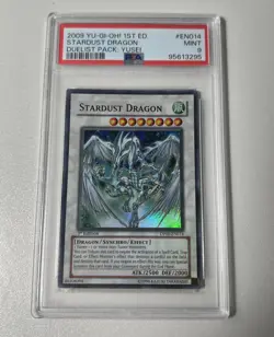 Stardust Dragon [1st Edition] DP08-EN014 YuGiOh Duelist Pack Yusei PSA 9 MINT - Image 1
