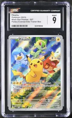 CGC 9 MINT Pikachu 027 Black Star Promos 2023 English Pokemon Card - Image 1