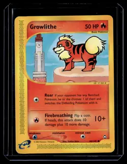 Growlithe 080/147 Aquapolis Common English Pokemon Card - Image 1