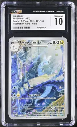 CGC 10 Dragonair 181/165 Scarlet & Violet 151 illustration Rare Pokemon Card - Image 1
