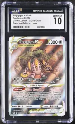 CGC 10 GEM MINT Regigigas VSTAR GG55/GG70 Crown Zenith Pokemon Card - Image 1