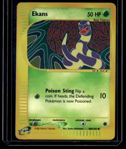Ekans 108/165 Expedition Reverse Holo English Pokemon Card - Image 1