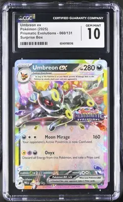 CGC 10 GEM MINT Umbreon ex 060/131 Stamped Surprise Box Prismatic Pokemon Card - Image 1