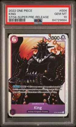 PSA 10 King ST04-004 One Piece Card Game CCG English Super Pre-Release - Image 1