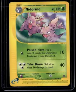 Nidorino 055/147 Aquapolis Uncommon English Pokemon Card - Image 1