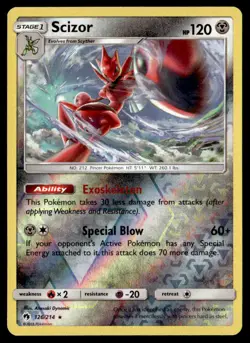 Scizor 126/214 SM - Lost Thunder Reverse Holo English Pokemon Card - Image 1