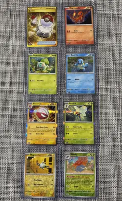 Pokemon Scarlet And Violet 151 Cards Lot Of 8 Holo Squirtle Charmander Bulbasaur - Image 1