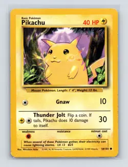 Pokemon TCG Pikachu 058/102 Base Set Normal MP - Image 1