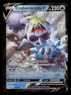 Crabominable V SWSH08: Fusion Strike #076/264 Ultra Rare Pokemon NM - Image 1