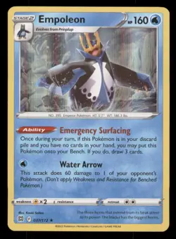 Empoleon SWSH09: Brilliant Stars #037/172 Holo Rare Pokemon LP - Image 1