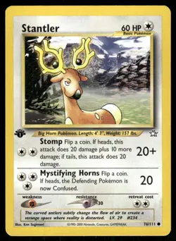 Pokemon Tcg Neo Genesis WOTC NM Regular Stantler [1st Edition] #76 - Image 1