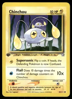 Pokemon Tcg Neo Genesis WOTC NM Regular Chinchou [1st Edition] #55 - Image 1