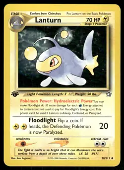 Pokemon Tcg Neo Genesis WOTC NM Regular Lanturn [1st Edition] #38 - Image 1
