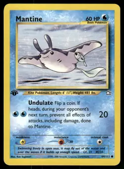 Pokemon Tcg Neo Genesis WOTC NM Regular Mantine [1st Edition] #64 - Image 1