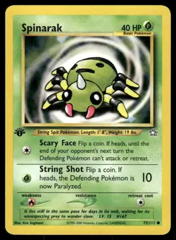 Pokemon Tcg Neo Genesis WOTC NM Regular Spinarak [1st Edition] #75 - Image 1