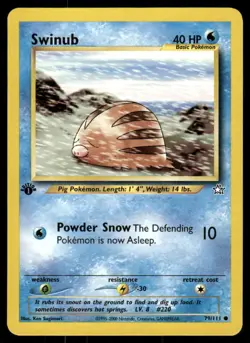 Pokemon Tcg Neo Genesis WOTC NM Regular Swinub [1st Edition] #79 - Image 1