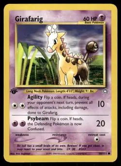 Pokemon Tcg Neo Genesis WOTC NM Regular Girafarig [1st Edition] #58 - Image 1