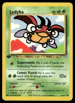 Pokemon Tcg Neo Genesis WOTC NM Regular Ledyba [1st Edition] #63 - Image 1